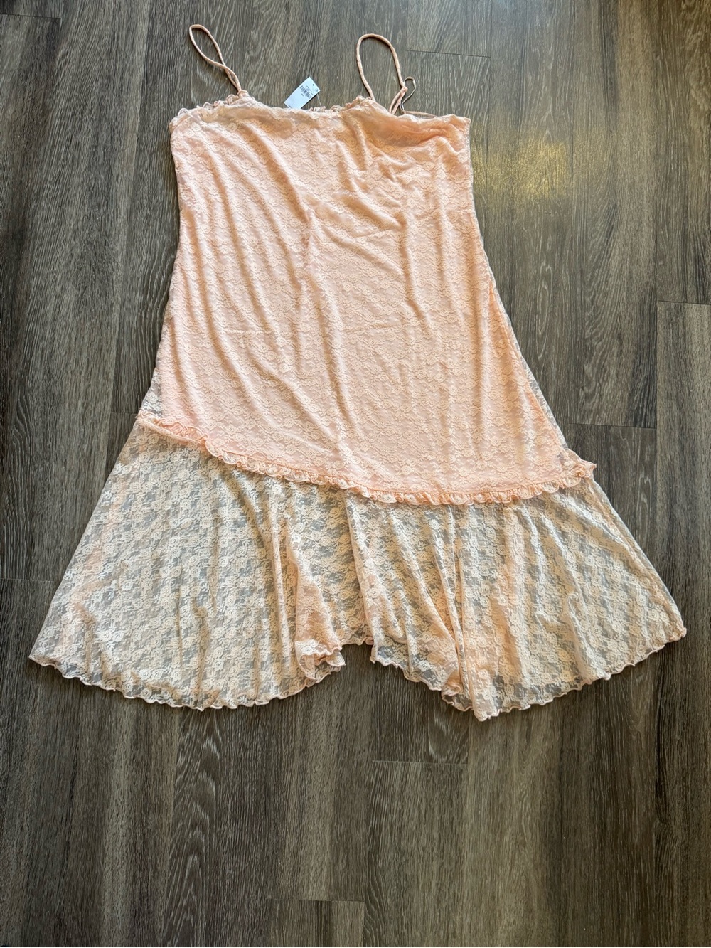Women’s Lace-Trim Peach Slip Dress